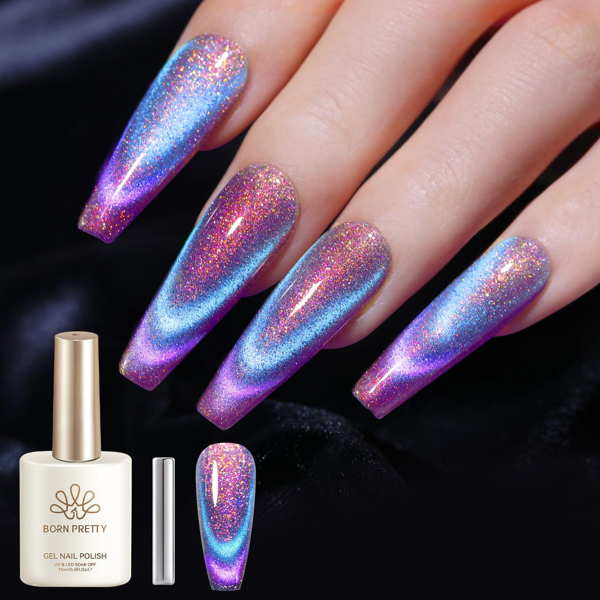Born Pretty 9D Chameleon Cat Magnetic Gel Nail Polish with magnet stick
