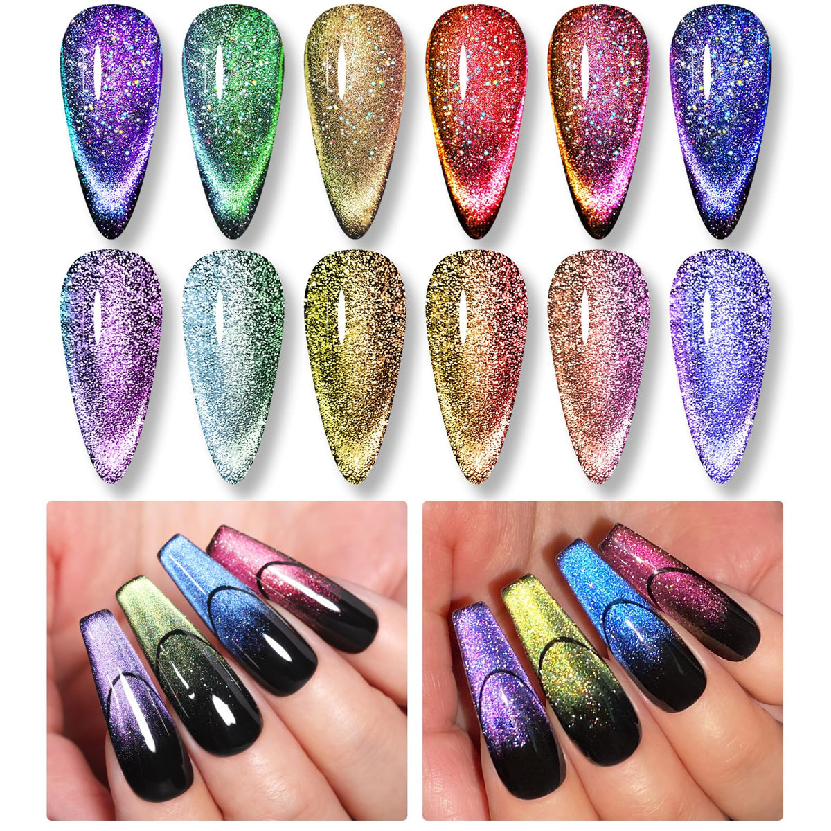 Born Pretty 9D Magnetic Gel Nail Polish Set in elegant packaging