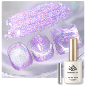 Born Pretty Aurora Glitter Purple Cat Magnetic Nail Polish bottle side view
