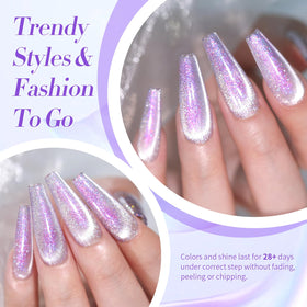 Born Pretty Aurora Glitter Purple Cat Magnetic Nail Polish brush close-up
