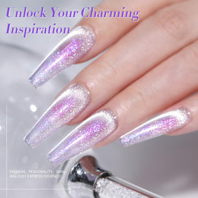 Born Pretty Aurora Glitter Purple Cat Magnetic Nail Polish packaging