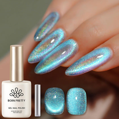 Born Pretty Blue Cat Magnetic Eye Gel Nail Polish front view