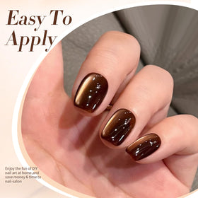 Born Pretty Brown Cat Magnetic Eye Gel Nail Polish in use with nail art