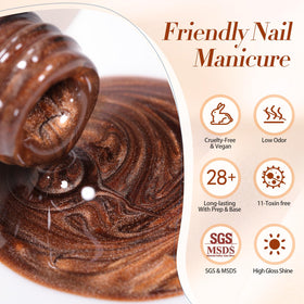 Born Pretty Brown Moonlight Cat Magnetic Gel Nail Polish with nail art tools