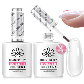 Born Pretty Builder Gel 8-in-1 15ml clear nail gel set front view