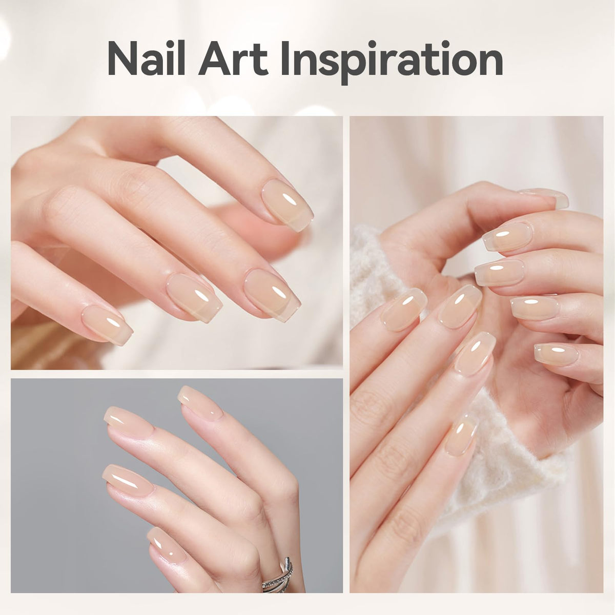 Born Pretty Builder Gel with glitter nail art