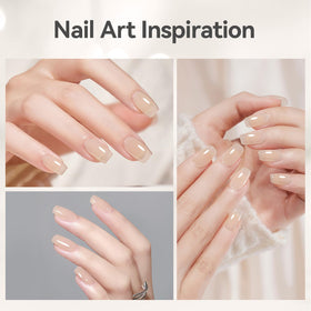 Born Pretty Builder Gel with glitter nail art