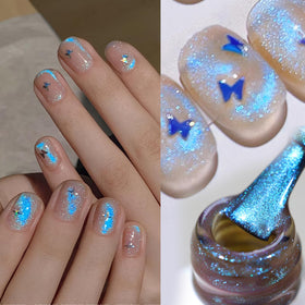 Born Pretty Cat Magnetic Eye Gel Nail Polish 15ml Blue Auroras bottle with cap