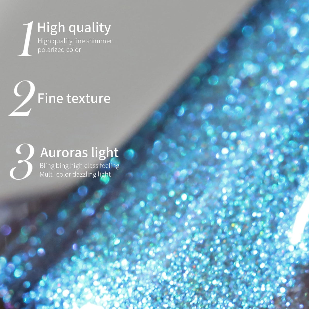 Born Pretty Cat Magnetic Eye Gel Nail Polish 15ml Blue Auroras texture close-up