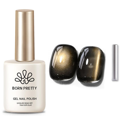 Born Pretty Cat Magnetic Eye Gel Nail Polish 15ml brown bottle front view