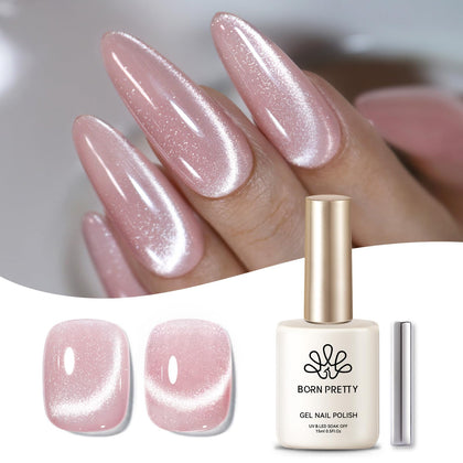 Born Pretty Cat Magnetic Eye Gel Nail Polish 15ml in milky pink