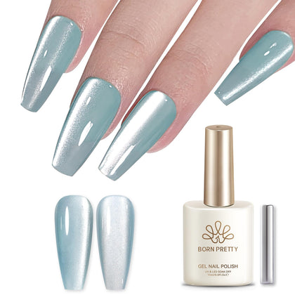 Born Pretty Cat Magnetic Eye Gel Nail Polish 15ml Moonlight Light Green bottle front view