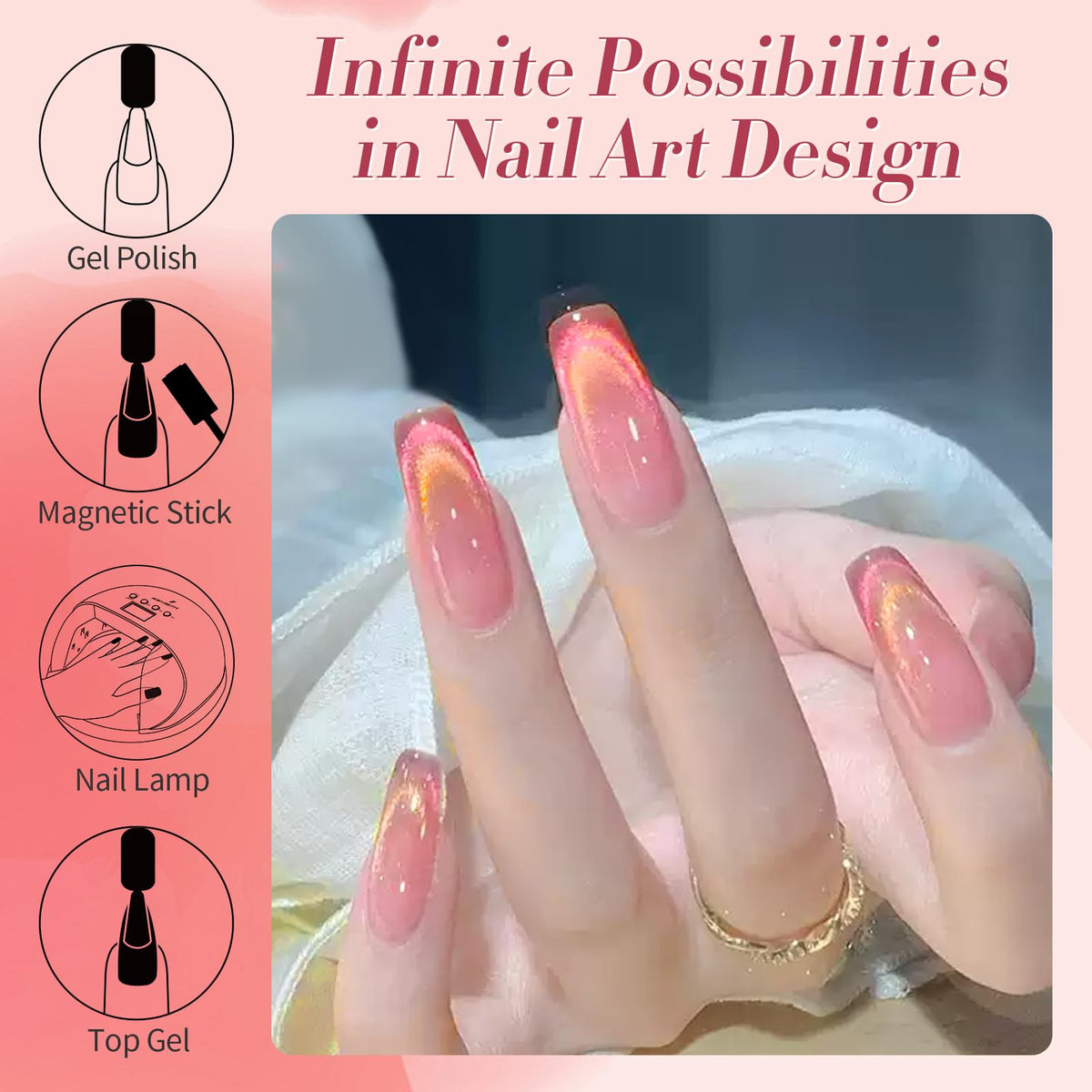 Born Pretty Cat Magnetic Eye Gel Nail Polish 15ml on a nail art table