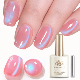 Born Pretty Cat Magnetic Eye Gel Nail Polish 15ml pink blue front view
