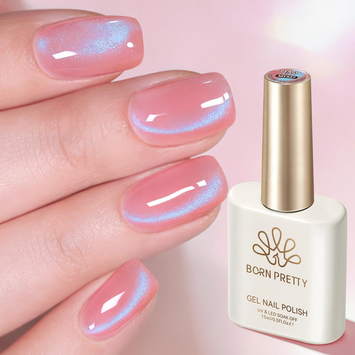 Born Pretty Cat Magnetic Eye Gel Nail Polish 15ml pink blue packaging