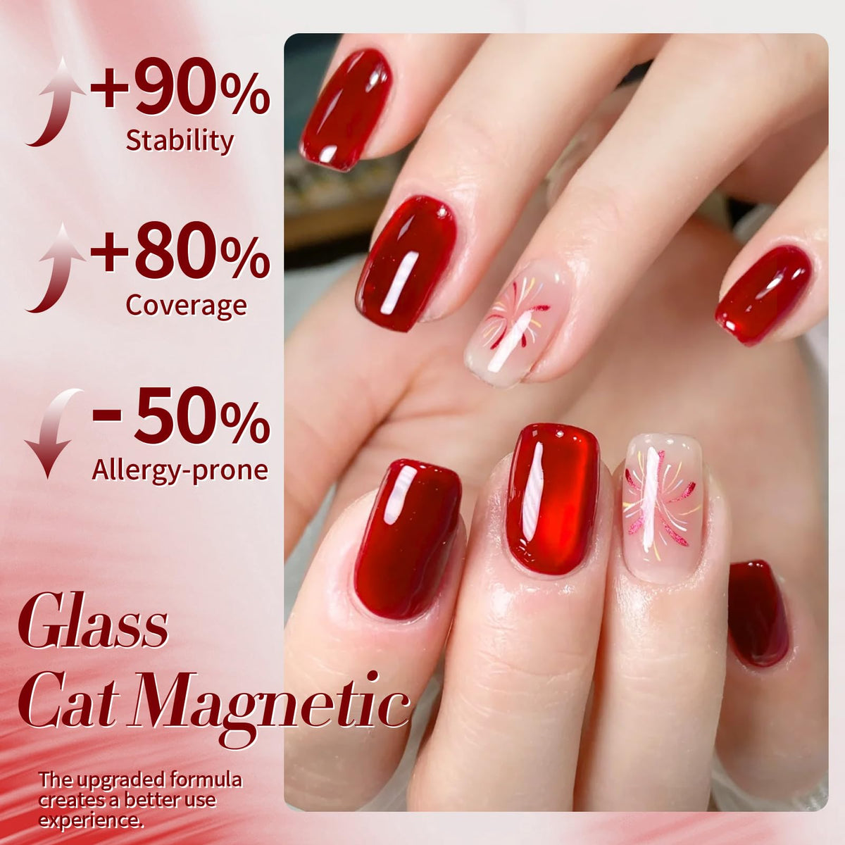 Born Pretty Cat Magnetic Eye Gel Nail Polish 15ml Red Jelly close-up of texture
