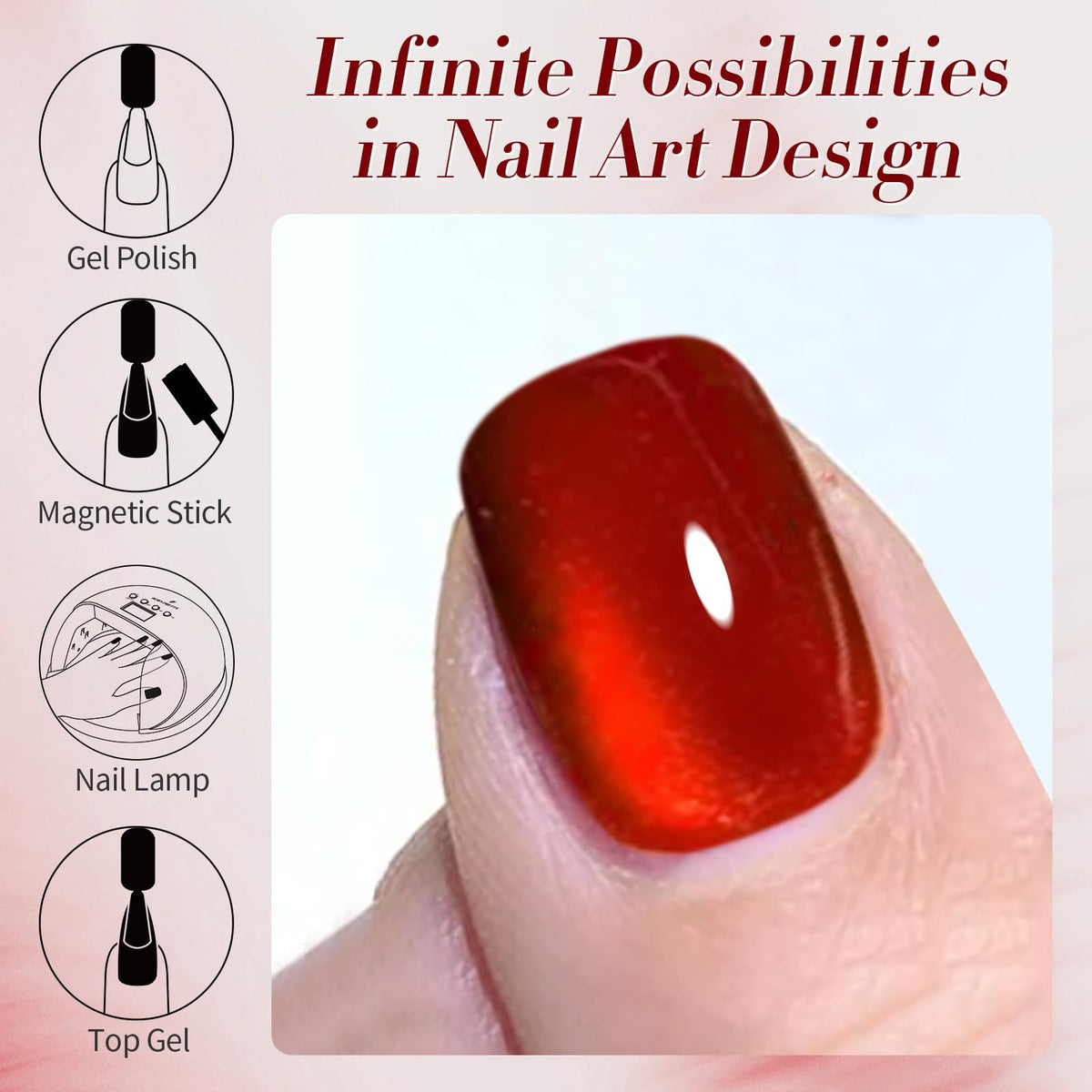 Born Pretty Cat Magnetic Eye Gel Nail Polish 15ml Red Jelly packaging
