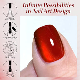 Born Pretty Cat Magnetic Eye Gel Nail Polish 15ml Red Jelly packaging