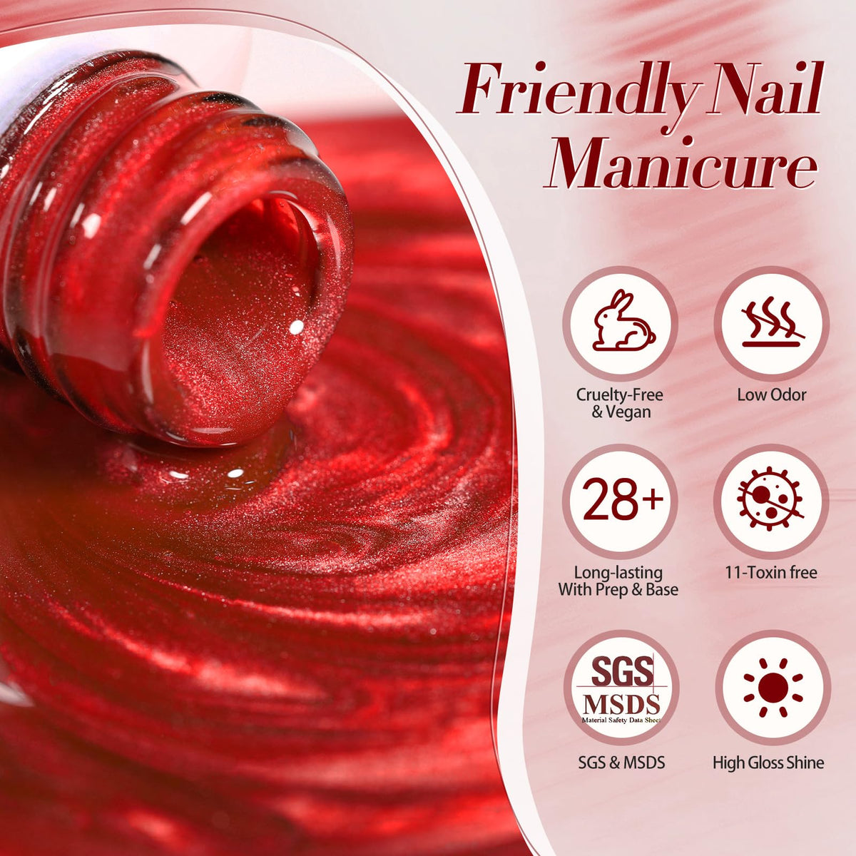 Born Pretty Cat Magnetic Eye Gel Nail Polish 15ml Red Jelly with nail art tools