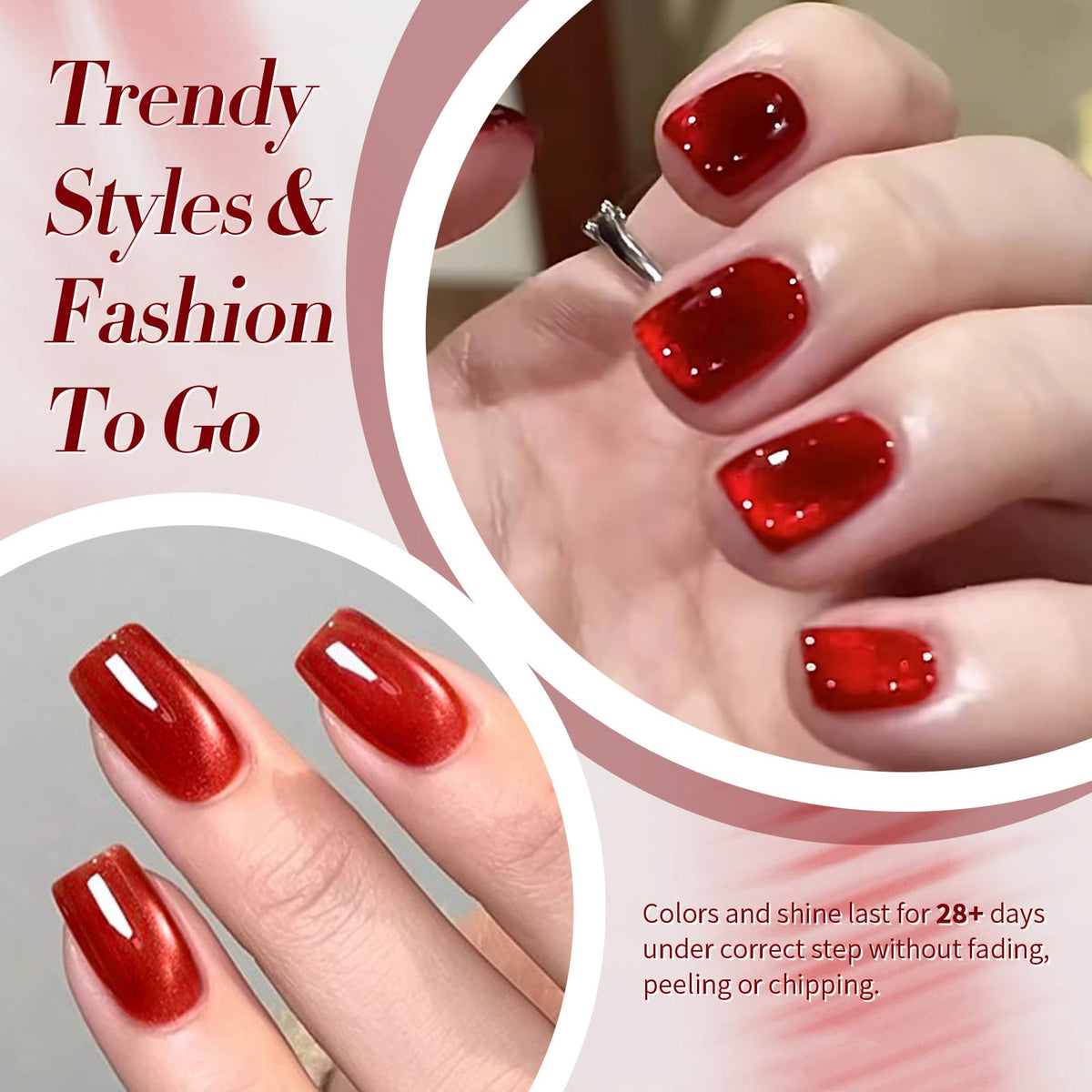 Born Pretty Cat Magnetic Eye Gel Nail Polish 15ml Red Jelly with UV lamp