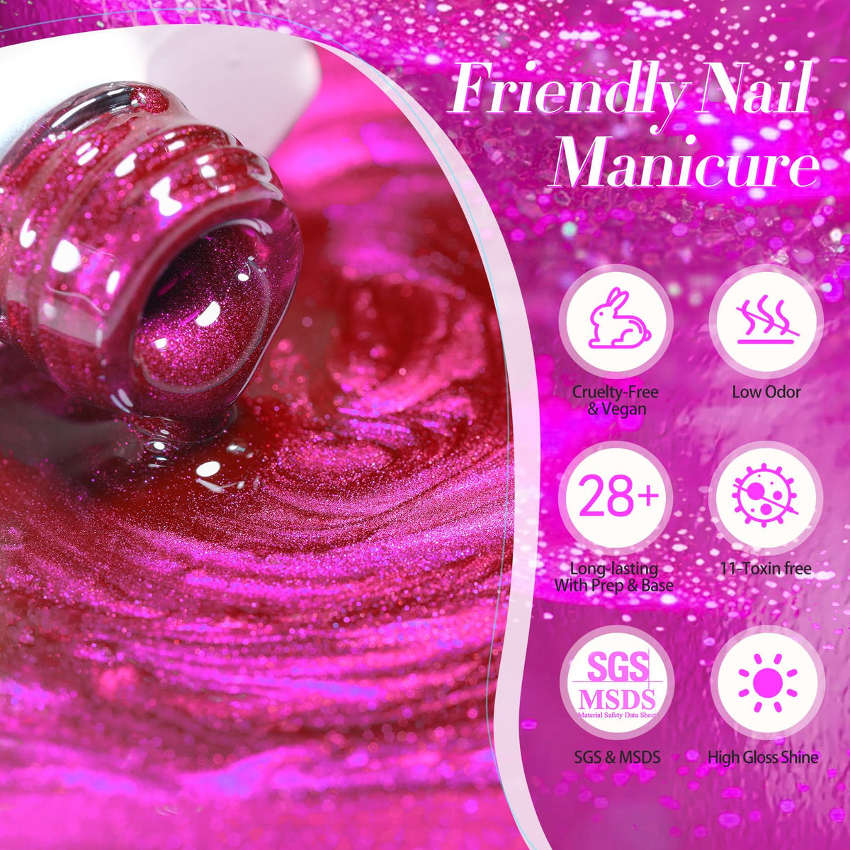 Born Pretty Cat Magnetic Eye Gel Nail Polish Dragon Fruit close-up of bottle