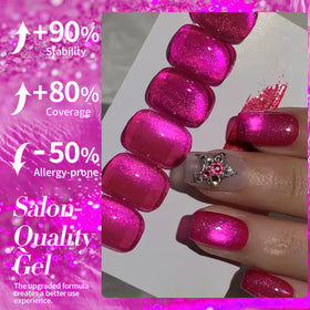 Born Pretty Cat Magnetic Eye Gel Nail Polish Dragon Fruit with UV lamp