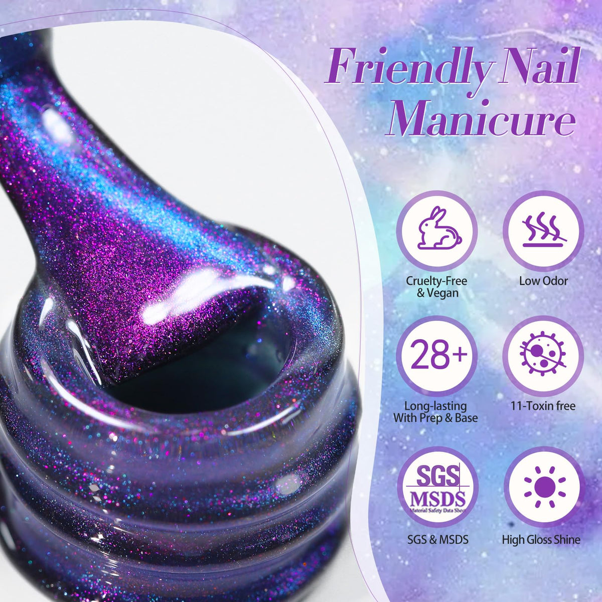 Born Pretty Cat Magnetic Eye Gel Nail Polish in a nail art setting