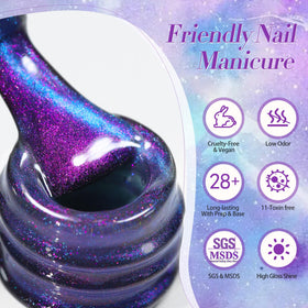 Born Pretty Cat Magnetic Eye Gel Nail Polish in a nail art setting
