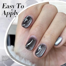 Born Pretty Cat Magnetic Eye Gel Nail Polish in use with nail art