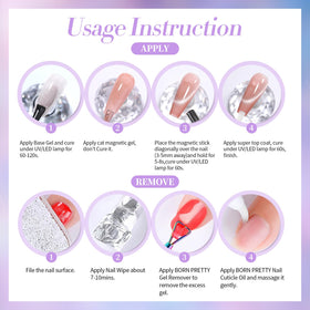 Born Pretty Cat Magnetic Eye Gel Nail Polish in use with top coat