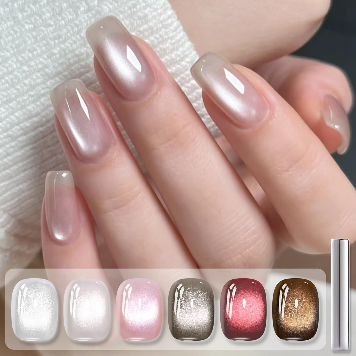 Born Pretty Cat Magnetic Eye Gel Nail Polish in various angles