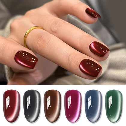 Born Pretty Cat Magnetic Eye Gel Nail Polish Set 7ml 6pcs front view