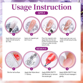 Born Pretty Cat Magnetic Eye Gel Nail Polish Set close-up of colours
