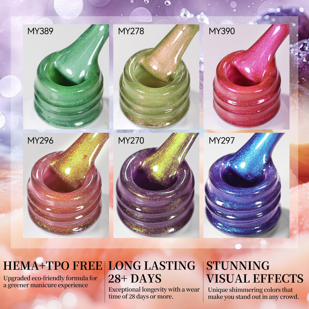 Born Pretty Cat Magnetic Eye Gel Nail Polish Set in use on nails