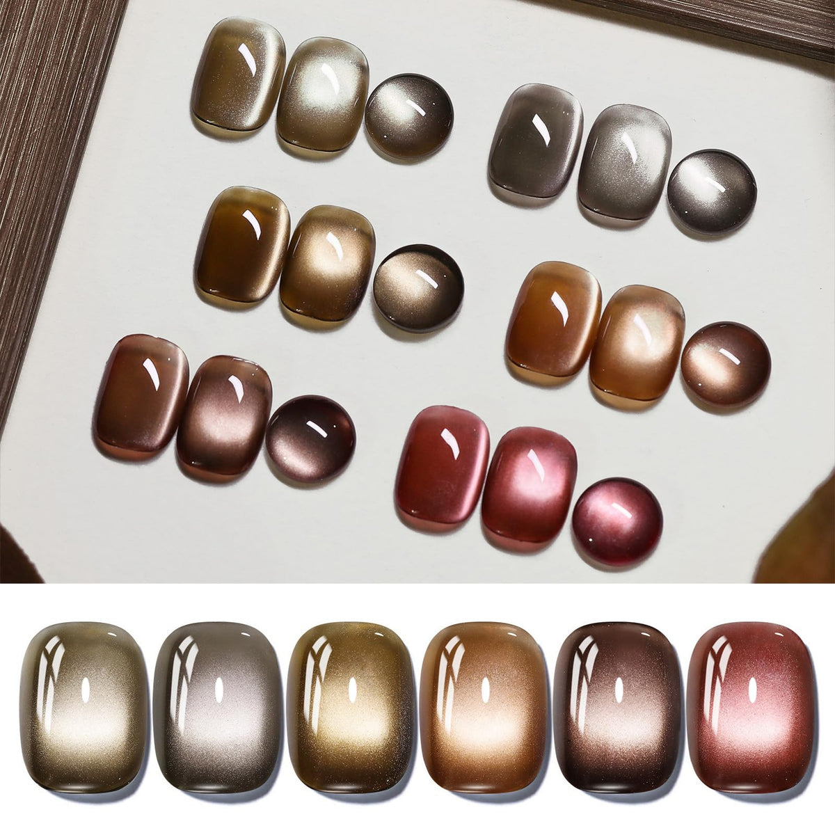 Born Pretty Cat Magnetic Eye Gel Nail Polish set with six bottles