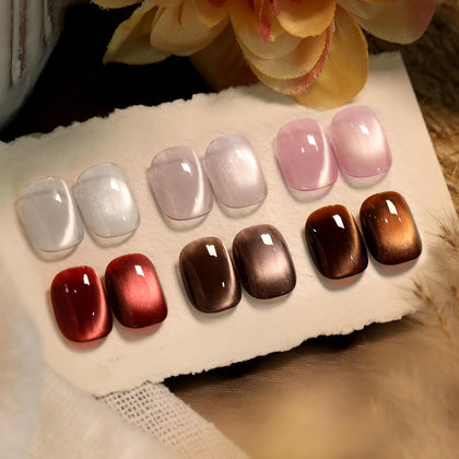 Born Pretty Cat Magnetic Eye Gel Nail Polish set with six retro colours