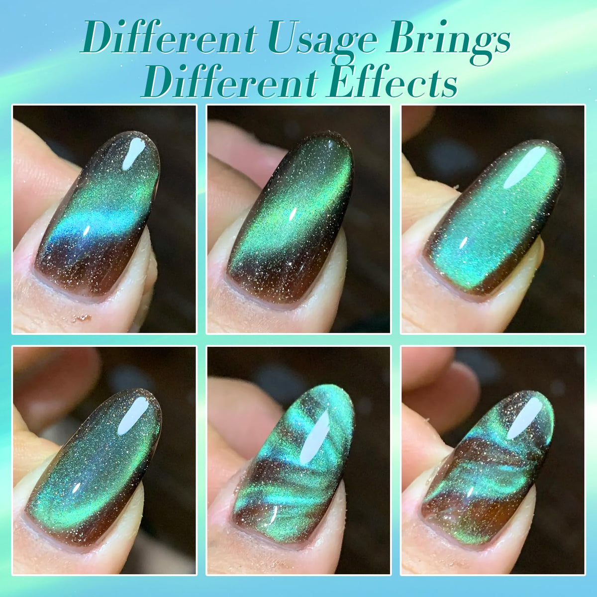 Born Pretty Cat Magnetic Eye Gel Nail Polish with top coat