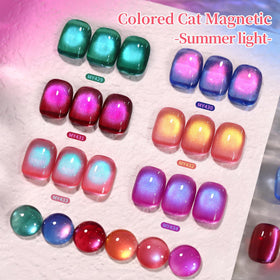 Born Pretty Cat Magnetic Eye Gel Polish 15ml pink green swatch