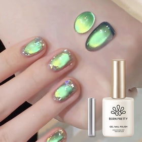 Born Pretty Cat Magnetic Gel Nail Polish 15ml green bottle front view