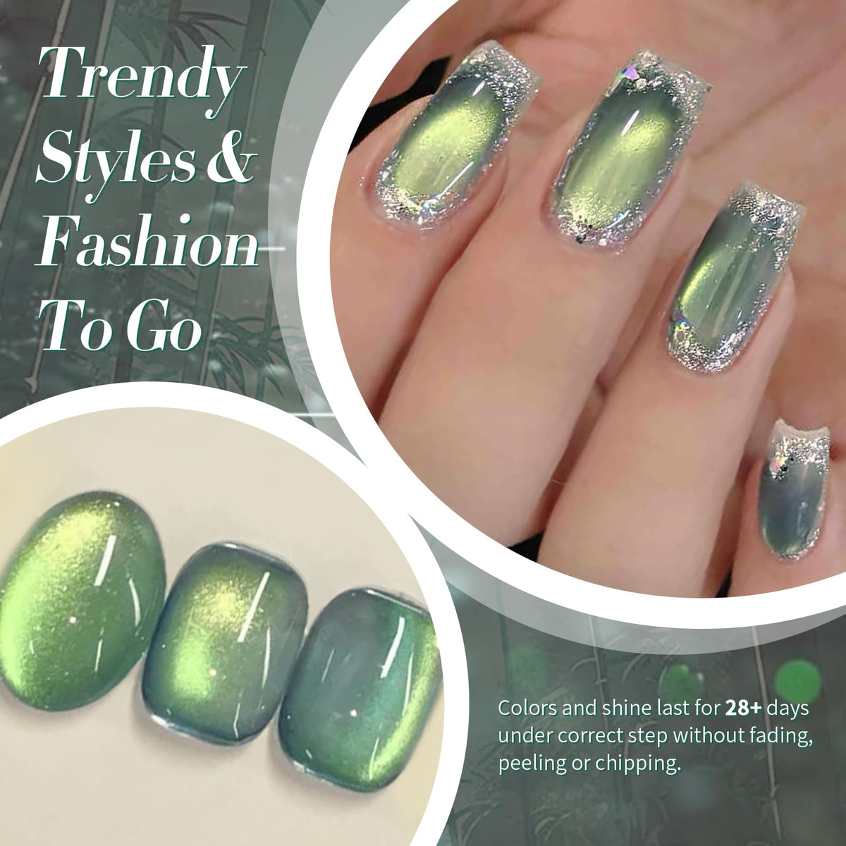 Born Pretty Cat Magnetic Gel Nail Polish 15ml green polish in packaging