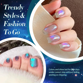 Born Pretty Chameleon Cat Magnetic Gel Polish Sway Sea swatch on nails