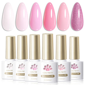 Born Pretty gel nail polish set 6 bottles 7ml in pink shades