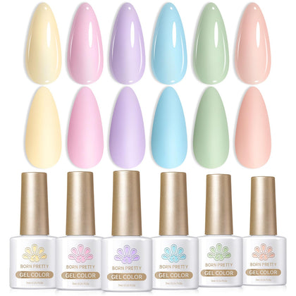 Born Pretty Gel Nail Polish Set 6 Bottles Front View