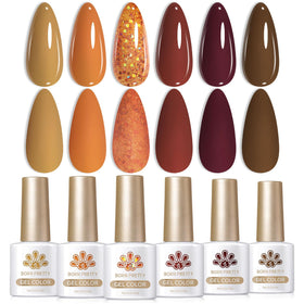 Born Pretty Gel Nail Polish Set 6 bottles in elegant autumn winter shades