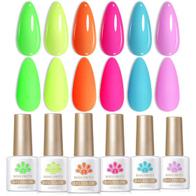 Born Pretty Gel Nail Polish Set 6 Bottles Neon 7ml front view