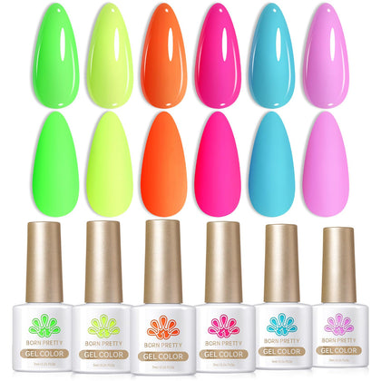Born Pretty Gel Nail Polish Set 6 Bottles Neon 7ml front view