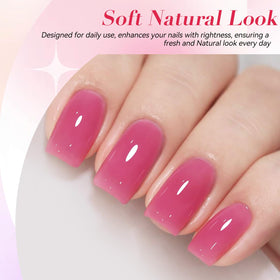 Born Pretty gel polish in bright cherry pink on nails