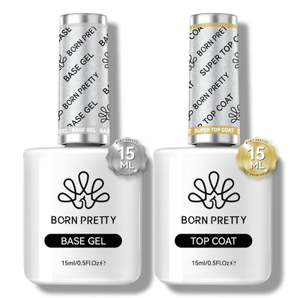 Born Pretty Gel Top Coat Set 15ml Base Gel and Shine Top Coat