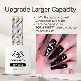Born Pretty Gel Top Coat Set displayed on a vanity