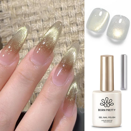 Born Pretty Gold Cat Magnetic Eye Gel Nail Polish front view